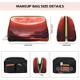 thumbnail image 5 of Naloa Red Moon Lava Leather Makeup Bag for Purse Travel, Portable Small Cosmetic Organizer for Women and Girls, Make up Bag with Zipper, 5 of 8