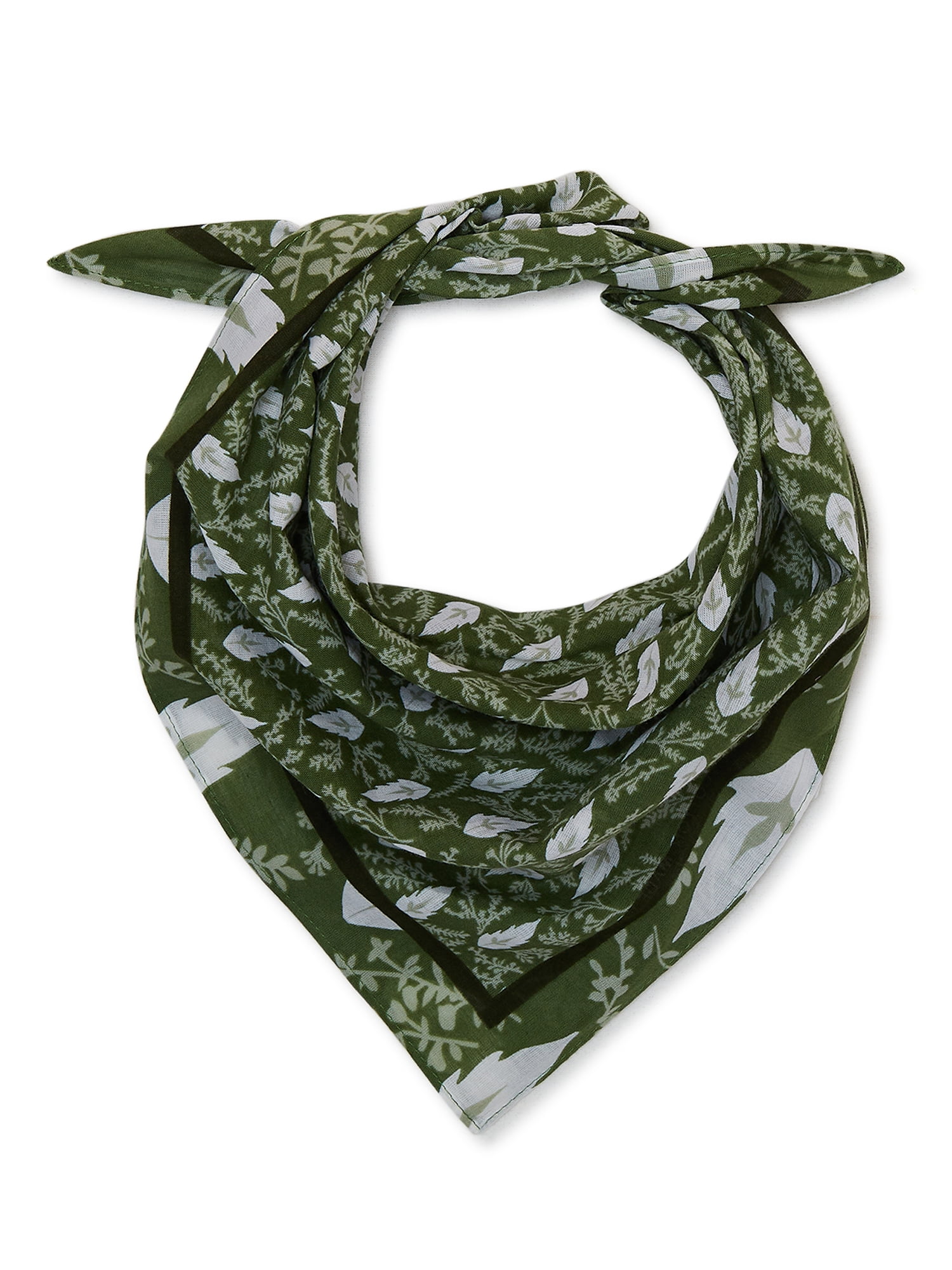 Time and Tru Praire Fleur Bandana Green