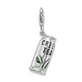 thumbnail image 1 of 925 Sterling Silver RH With Lobster Clasp Enameled Green Tea Beverage Charm Pendant; for Adults and Teens; for Women and Men, 1 of 1
