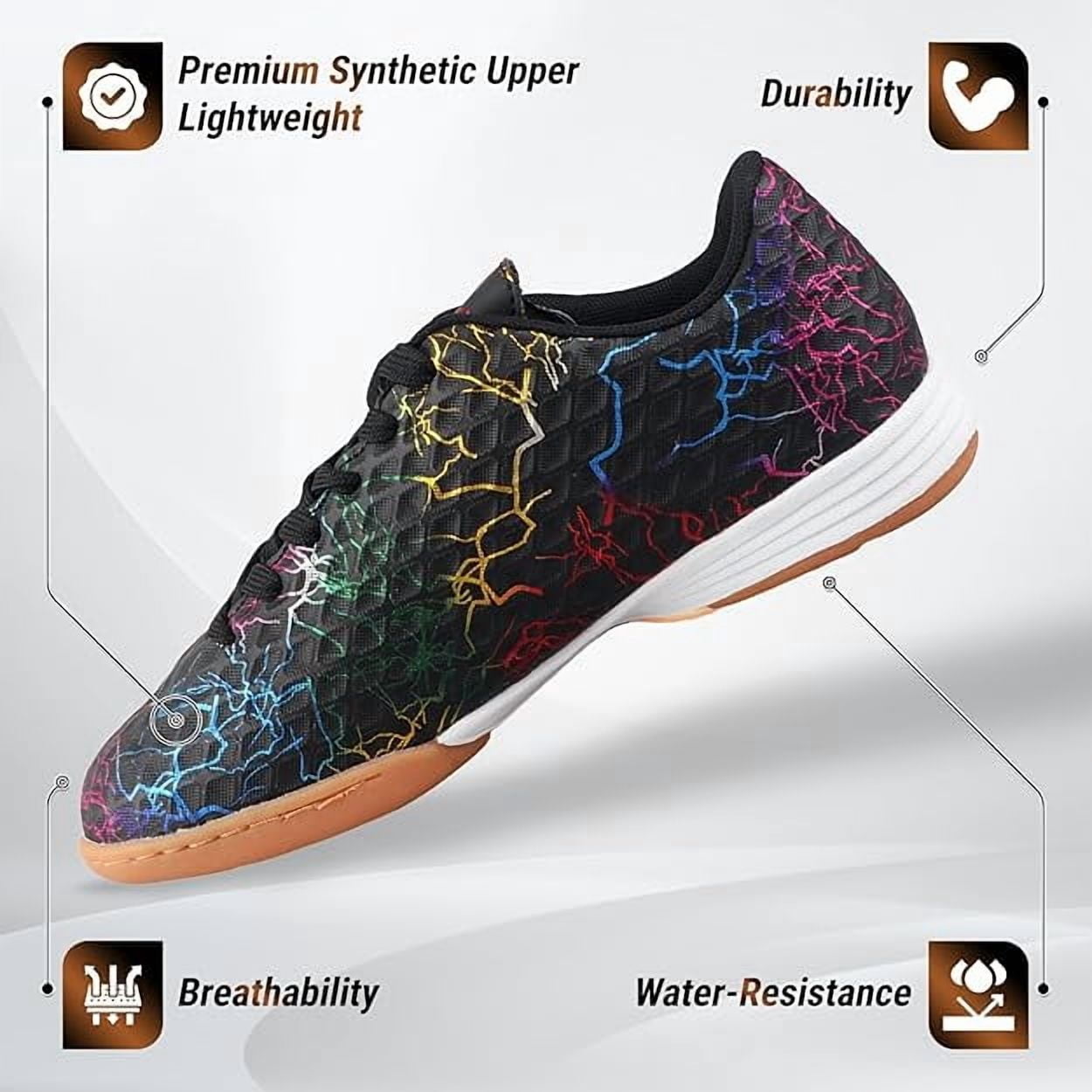 Vizari Zodiac Kids Indoor Soccer Shoes , Black ,Size 9 | Durable Synthetic Cleats with Non-Marking Rubber Outsole for Boys & Girls