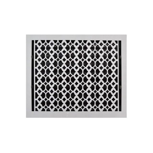 12” x 16” Floor Vent Cover VR-100 with Damper – Decorative Cast Aluminum Register, Tudor Mushroom Design, Powder Coated, Repaintable for Floors Walls Ceilings, Handcrafted Durable Air Vent Grille