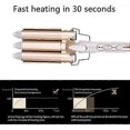thumbnail image 3 of Rizador de pelo de cerámica de triple barril con calentamiento rápido en 30 segundos y dos modos de temperatura., 3 of 5