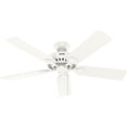 thumbnail image 2 of Hunter 52 inch Indoor Ceiling Fan with LED Light - White Ceiling Fan with Pull Chain, For Bedroom or Living Room, Standard Mount, No Remote, 5 Blades, Includes Bulbs - Pro's Best 52727, Fresh White, 2 of 17