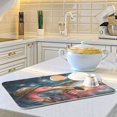 thumbnail image 6 of Dish Drying Mat Kitchen Pad Large Counter Absorbent Dish Mats Drainer Flamingos Using Binoculars, 6 of 8