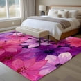 thumbnail image 4 of Watercolor Flowers Area Rugs 5'x7', Washable Small Throw Rugs for Laundry Room Playroom, Spring Floral Vintage Pink Purple Indoor Outdoor Rug Non-Slip Low Pile Carpet Runner Reversible Floor Mats, 4 of 8