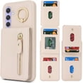 thumbnail image 2 of Samsung Galaxy A54 5G Case with Card Holder for Women, Samsung Galaxy A54 5G Phone Case Wallet with Credit Card with Ring Kickstand Zipper Slim Stand Case - Warm White, 2 of 12