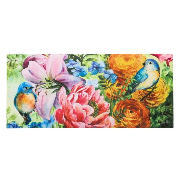 Sassafras Decorative Insert Mat, 10x22 Inches, Bird Garden Walmart