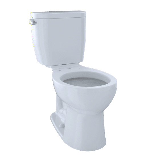 TOTO CST243EF#01 Entrada Two-Piece Round 1.28 GPF Universal Height Toilet, Cotton White