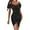 Black dress for women 2023, variant on Usmixi Dresses for Women 2023 Night Party Club Basic Ruched Sexy Cold Shoulder Bodycon Dresses Short Sleeve V-Neck Solid Summer Mini Formal Dress Gray l