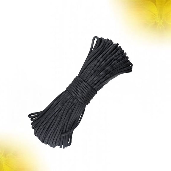PBPBOX 1Pc Black Nylon Paracord Rope Durable for Lanyards Keychains and More