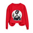 thumbnail image 6 of VKOYWKM Sweatshirts for Women Trendy Halloween Funny Print Pullover Long Sleeve Crew Neck Oversized Sweatshirts Fall Sweatshirt, 6 of 7