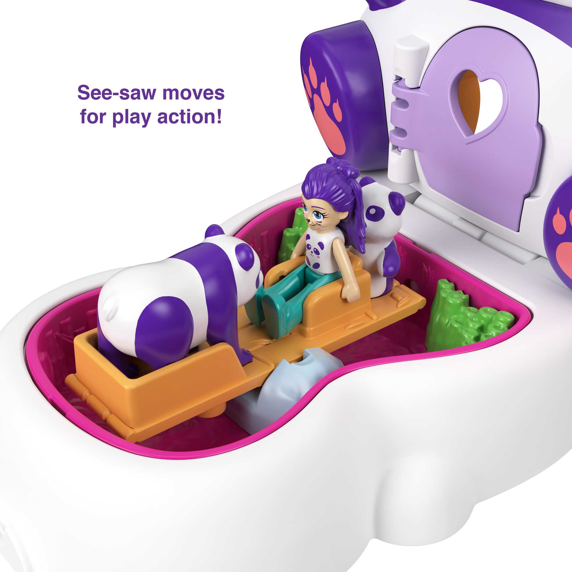 Polly Pocket Flip & Find Panda Compact, Micro Doll, Pet & Accessories, Travel Toy with Flip Bottom - image 4 of 7