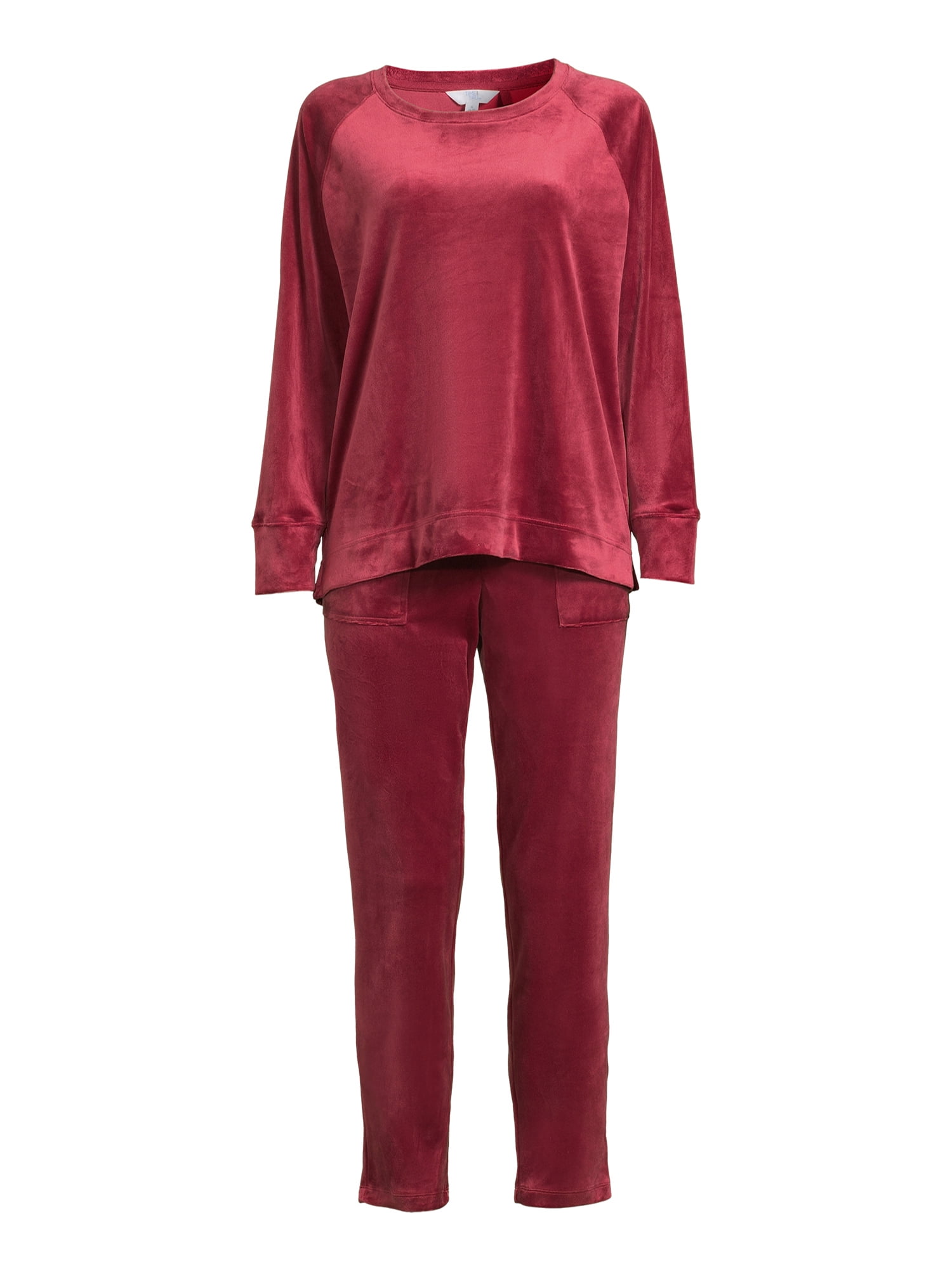 Time and Tru Women's Velour Top and Pants Set, 2-Piece, Sizes S-XXXL
