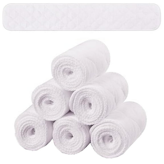 6 Pack Cotton Bra Liners for Absorb Sweat,17 x 3 Inch White Breathable Thin Breast Pads,Under Breasts Sweat Pads,Reusable Absorbent Pads,for Women Sweating Supplies By Scheam