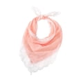 thumbnail image 2 of Helii Lace Triangle Head Scarf for Women – Vintage French Floral Headwrap, Boho Lace Trim Bandana Headband, Adjustable Tie Back Kerchief for Spring Summer Wedding Beach Hot Pink,One Size, 2 of 6