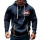 thumbnail image 1 of Sudadera con capucha para hombre, informal, con estampado, deportiva, de manga larga, blusa de poliéster, 1 of 4