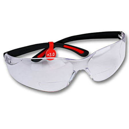 Fastcap Magnifying Bifocal Safety Glasses 3.0 Diopter - Walmart.com