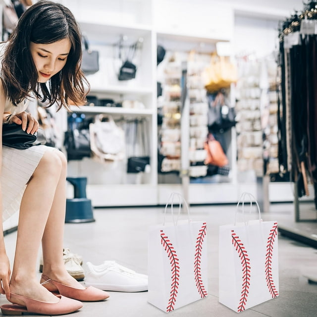 QUMIIRITY 12Ud Bolsa Portátil De Papel Con Béisbol Para Fiestas Deportivas Y Uso Reutilizable