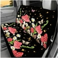 thumbnail image 3 of KUIFORTI Pink Mushroom Auto Seat Covers Set 14 Pcs with Auto Center Console Pad Steering Wheel Cover Seat Belt Pads Car Headrest Protectors Car Cup Coasters for Most Cars, 3 of 7