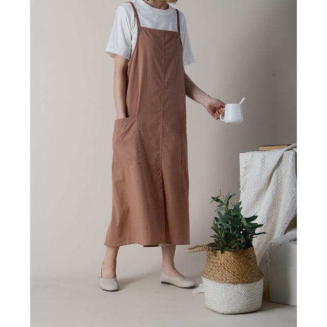 Delantal ajustable de lino y algodón impermeable para cocina con flores, delantal multicolor a prueba de aceite
