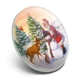 thumbnail image 2 of Christmas Holiday Santa and Animals Finishing Snowman Metal 1.1" Tie Tack Hat Lapel Pin Pinback, 2 of 5