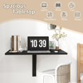 thumbnail image 4 of Wubio Wall Mounted Desk, 31.5" x 23.5" Fold Down for Small Spaces Portable Drop Leaf Table, Collapsible Floating Workbench for Home Office, Garage, Bar, Kitchen or Laundry Room, Black, 4 of 10
