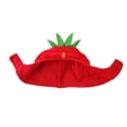 thumbnail image 5 of Barhoo Dog Hat Strawberry Costume Pet Cat Hat Cute Headgear Adjustable Hook Loop Soft Cotton Plush Party Costume Holiday Decor Photo Prop Funny Ear Cover Noise Protection Small Dogs Cats Puppy, 5 of 9