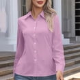 thumbnail image 5 of TGSLY Women's Collared Button Down Tops Slim Fit V Neck Long Sleeve Dress Shirts Lightweight Soft Solid Color Tunic Blouses XXXXL, 5 of 9
