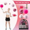 thumbnail image 3 of 6 Pcs Pink Multi-Sport Ball Set with Gear Bag and Pump - , Basketball, Soccer, Volleyball, Playground Ball, Baseball, 3 of 5