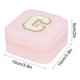 thumbnail image 3 of Organizador de Joyas con 26 Letras Del Alfabeto, Bandeja de Franela y Ganchos para Collares | Multicompartimento para Anillos, Pulseras y Relojes | Estuche Rosa de 10 X 10 X 5 Cm, 3 of 3