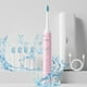 thumbnail image 1 of Cepillo de dientes eléctrico con 4 cabezales y carga USB, 5 modos y temporizador de 2 minutos, impermeable IPX7 para adultos - blanco, azul o rosa, 1 of 9