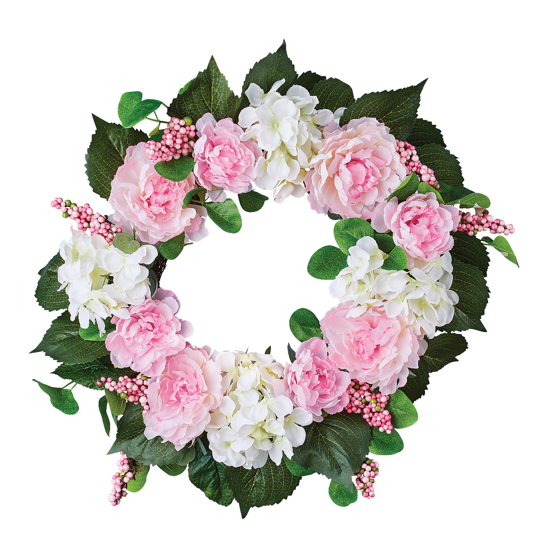 Cottage Style Floral Home Decor Natural Decor Everyday Wreath for Front Door with Peonies and Hydrangeas Mother's Day Gift