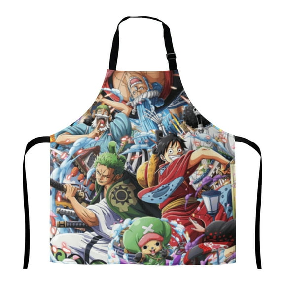 One Piece Anime Apron for Men Women Baking Gardening Sewing BBQ Waterproof Cute Gifts