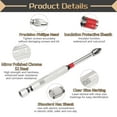 thumbnail image 5 of #2 Anti Slip Phillips Impact Screwdriver Bit PH2 1/4" Hex Shank 3.5" (90mm) Magnetic Cross Head Drill Bits Mirror Chrome S2 Steel Screw Driver Power Electric Tools, Silver/Red, 5 of 7