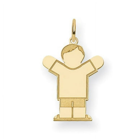 14k Yellow Gold Engravable Kid Charm (1in long x 0.6in wide)