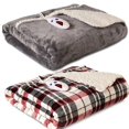 thumbnail image 5 of Pre-Owned Biddeford Velour and Sherpa Heated Throw Blanket Charcoal Gray, 5 of 5