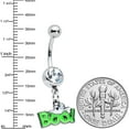 thumbnail image 2 of Body Candy Womens 14G 316L Steel Piercing Clear Green Boo Ghost Dangle Belly Button Ring, 2 of 2