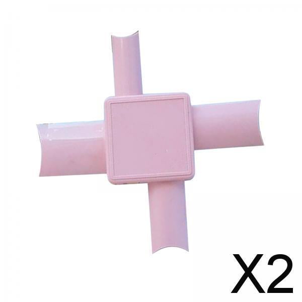 Set de 3 Aplicadores de Uñas Francesas de Plástico para Manicura en Rosa , 2 piezas
