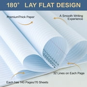 Deli Morandi Spiral Notebook, College Ruled, 1-Subject Notebook, Thick Paper, 140 Pages, 8x 10-1/2, Assorted Colors, 6 Pack