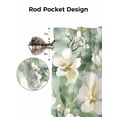 thumbnail image 5 of White Floral Valances for Windows Watercolor Flower Sage Green Background Kitchen Valance Curtain Rod Pocket Small Curtains for Cafe Bathroom Laundry Basement 60" x 18", 5 of 8