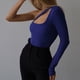 thumbnail image 4 of Body para mujer traje de una pieza para mujer color puro manga larga punto acanalado irregular para mujer para viajes ANGGREK Otros, 4 of 6