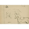 thumbnail image 2 of Cyprián Majerník 18x13 Black Ornate Wood Framed Double Matted Museum Art Print Titled - Horse and Bull (1936), 2 of 5