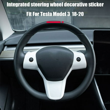 Car Integrated Steering Wheel Cover Trim Sticker For Tesla Model 3 Steering  Wheel Panel, 4 Colors