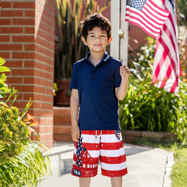 Boys american flag swim best sale trunks