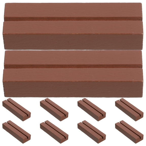 Wooden Card Holder for Holding Notes Photos and More 10pcs Brown Wood Stand