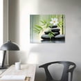 thumbnail image 4 of Shiartex Bamboo Tree White Flower Rocks Canvas Wall Art Print Home Decor Living Room Bedroom Office Wall Decor 16x12in, 4 of 6