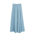 thumbnail image 4 of Ygbgbb Women's Crinkled Maxi Skirt Elastic Waist Flowy A-Line Long Skirt Lightweight Summer Casual Pleated Skirt for Vacation and Daily Wear Light Blue Free Size, 4 of 9