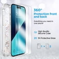 thumbnail image 3 of for iPhone 14 Pro Case Glitter, Shockproof Clear TPU iPhone 14 Pro Case with 2 Screen Protectors, Bling Silver Glitters iPhone 14 Pro Case for Women, 3 of 12