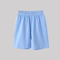 thumbnail image 4 of Amidoa Boys Cotton Solid Color Cargo Shorts – Elastic Waist Baggy Summer Casual Shorts,Blue,14, 4 of 4