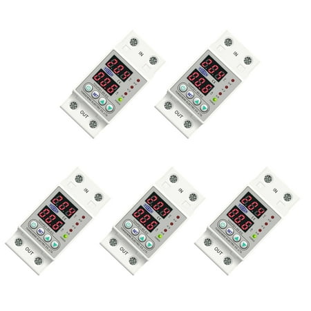 

5X Din Rail Dual Display Adjustable Over Voltage Current and Under Voltage Protective Device Relay 40A 220V 230V